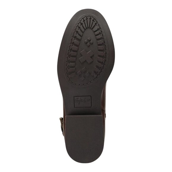 Style & Co. Womens Marliee Wide Calf Faux Leather Motorcycle Boots - Picture 5 of 5